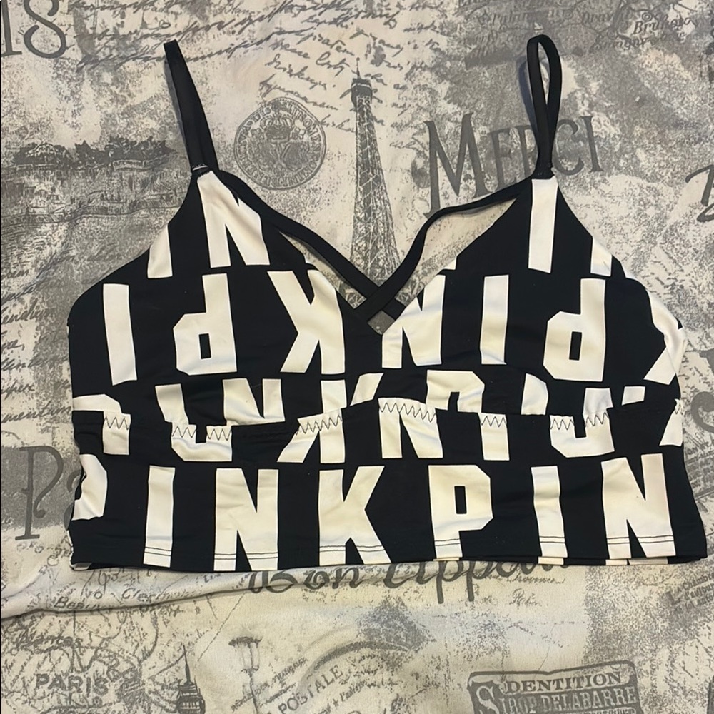 PINK Victoria's Secret Black and White Women's Top
